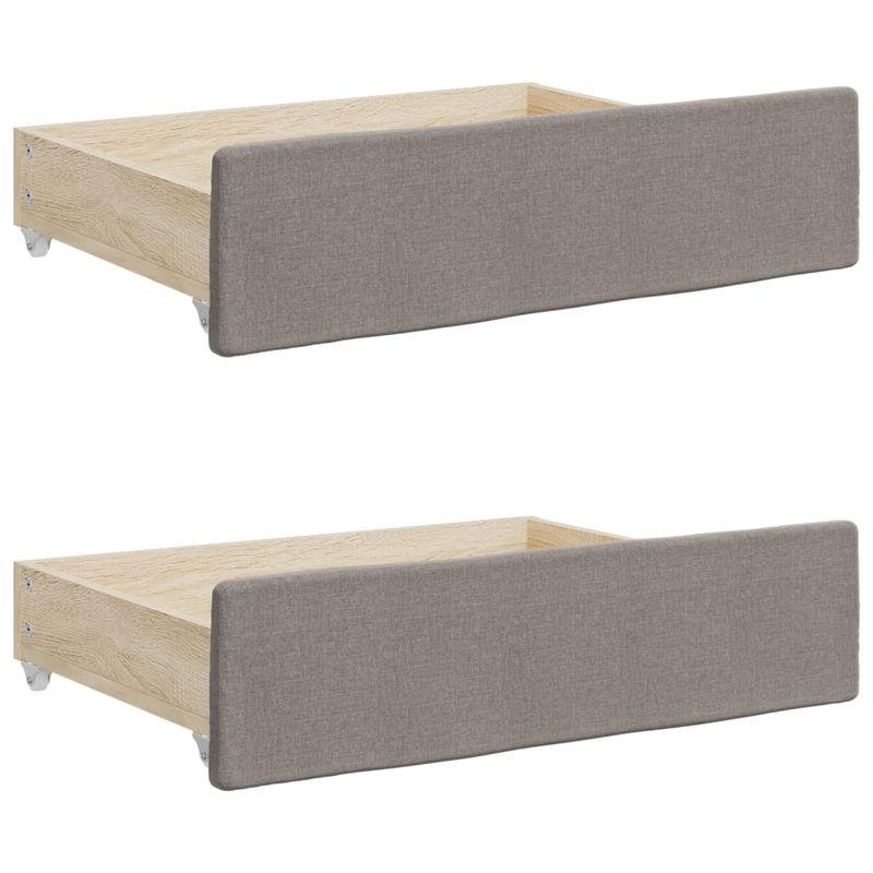 Casa si Gradina - Mobilier - Paturi si accesorii - Paturi - Pat de zi cu extensie si sertare, gri taupe, 100x200 cm, textil - Infinity.ro