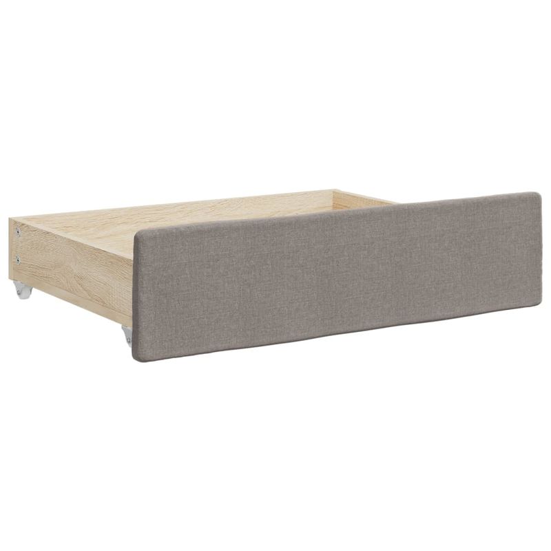 Casa si Gradina - Mobilier - Paturi si accesorii - Paturi - Pat de zi cu extensie si sertare, gri taupe, 100x200 cm, textil - Infinity.ro