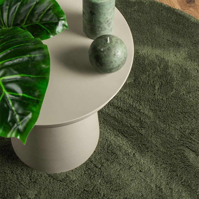 Casa si Gradina - Textile si covoare - Covoare - Covoare casa - Covor HUARTE, fir scurt, moale si lavabil, verde padure Ø 100cm - Infinity.ro