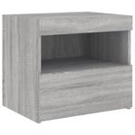 Casa si Gradina - Mobilier - Comode si corpuri - Noptiere - Noptiere cu lumini LED, 2 buc., gri sonoma, 50x40x45 cm - Infinity.ro