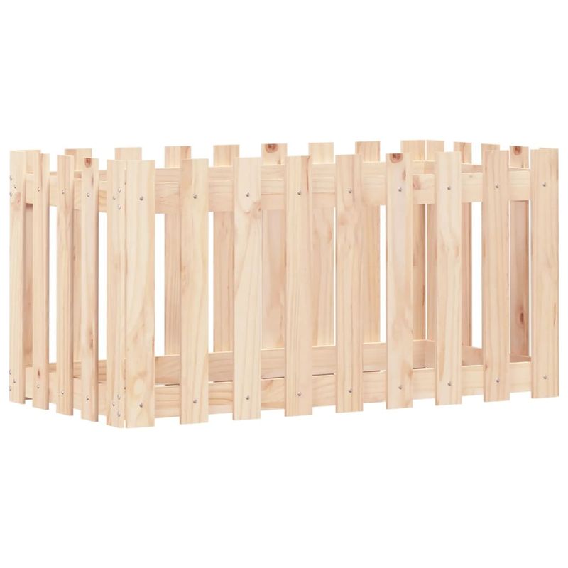 Casa si Gradina - Gradinarit si plante - Plante si ghivece - Ghivece si suporturi - Pat inaltat gradina design gard 100x50x50 cm lemn de pin tratat, pin natural - Infinity.ro