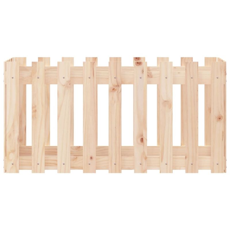 Casa si Gradina - Gradinarit si plante - Plante si ghivece - Ghivece si suporturi - Pat inaltat gradina design gard 100x50x50 cm lemn de pin tratat, pin natural - Infinity.ro