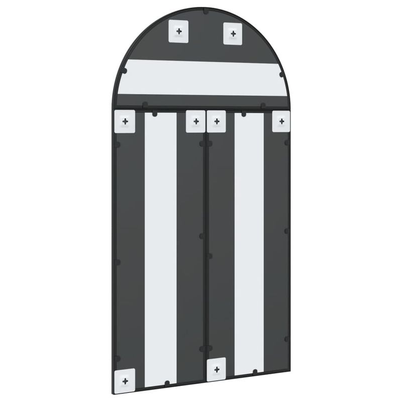 Casa si Gradina - Decoratiuni - Oglinzi - Oglinda de perete, negru, 60x110 cm, arcuita, fier - Infinity.ro