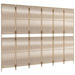 Casa si Gradina - Decoratiuni - Pereti despartitori si paravane - Separator de camera cu 6 panouri, bej, poliratan, model țesătură cu linii, mărime 294x200 cm - Infinity.ro