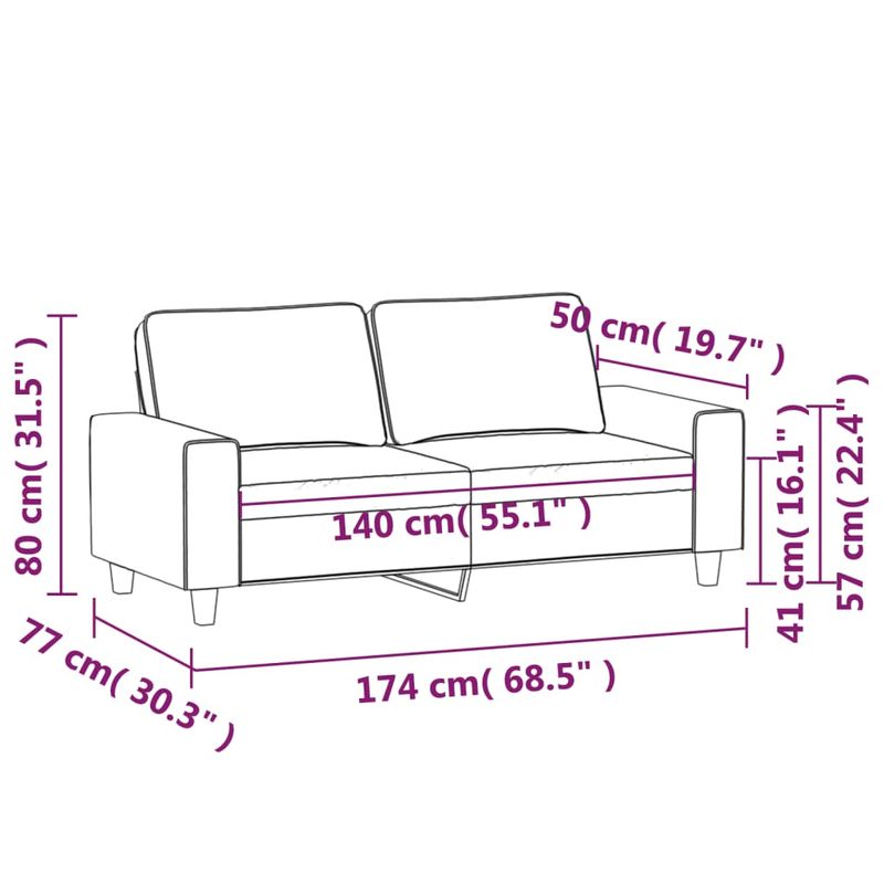 Casa si Gradina - Mobilier - Canapele si coltare - Canapele - Canapea cu 2 locuri, gri deschis, 140 cm, material textil - Infinity.ro