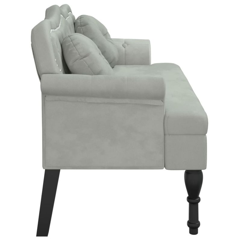 Casa si Gradina - Mobilier - Canapele si coltare - Banchete - Bancheta cu perne, gri deschis, 120,5x65x75 cm, catifea - Infinity.ro