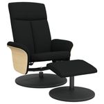 Casa si Gradina - Mobilier - Scaune si fotolii - Fotolii - Fotoliu extensibil cu taburet, negru, material textil - Infinity.ro