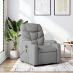 Ingrijire personala si Cosmetice - Sanatate si wellness - Articole wellness - Fotolii de masaj - Fotoliu de masaj rabatabil, gri deschis, textil - Infinity.ro