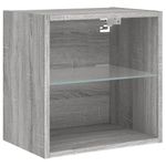 Casa si Gradina - Mobilier - Comode si corpuri - Comode - Unitati de perete TV cu LED-uri, 8 piese, gri sonoma, lemn - Infinity.ro