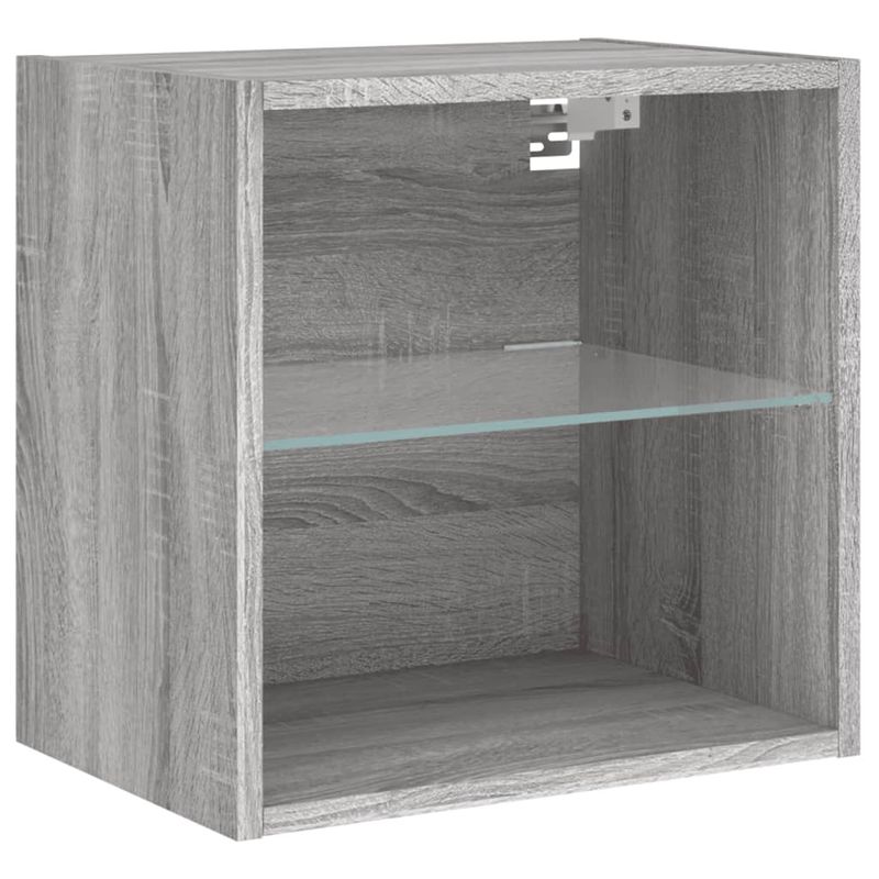 Casa si Gradina - Mobilier - Comode si corpuri - Comode - Unitati de perete TV cu LED-uri, 8 piese, gri sonoma, lemn - Infinity.ro