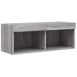 Casa si Gradina - Mobilier - Comode si corpuri - Comode - Unitati de perete TV cu LED-uri, 8 piese, gri sonoma, lemn - Infinity.ro