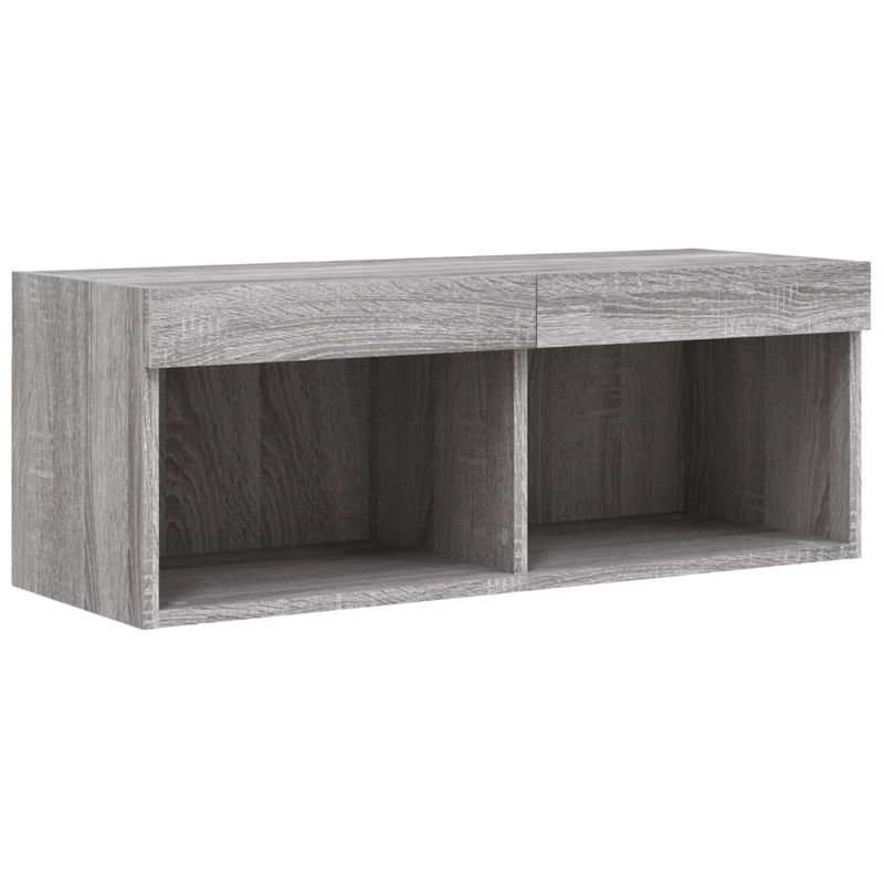 Casa si Gradina - Mobilier - Comode si corpuri - Comode - Unitati de perete TV cu LED-uri, 8 piese, gri sonoma, lemn - Infinity.ro