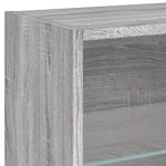 Casa si Gradina - Mobilier - Comode si corpuri - Comode - Unitati de perete TV cu LED-uri, 8 piese, gri sonoma, lemn - Infinity.ro