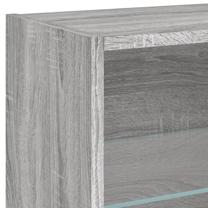 Casa si Gradina - Mobilier - Comode si corpuri - Comode - Unitati de perete TV cu LED-uri, 8 piese, gri sonoma, lemn - Infinity.ro