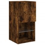 Casa si Gradina - Mobilier - Comode si corpuri - Comode - Unitati de perete TV cu LED-uri, 6 piese, stejar fumuriu, lemn - Infinity.ro