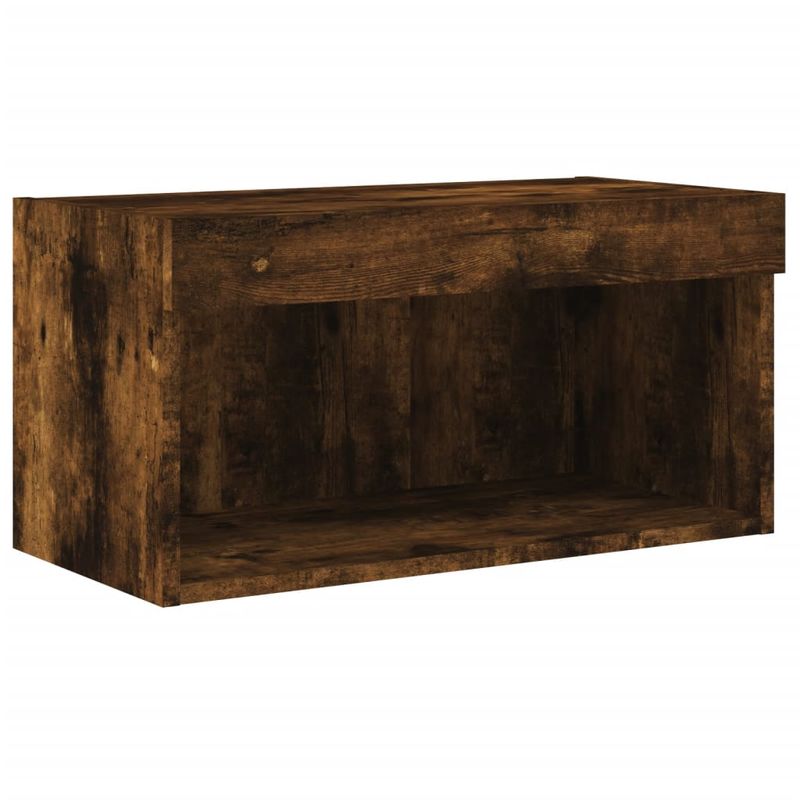 Casa si Gradina - Mobilier - Comode si corpuri - Comode - Unitati de perete TV cu LED-uri, 6 piese, stejar fumuriu, lemn - Infinity.ro