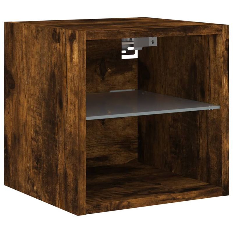 Casa si Gradina - Mobilier - Comode si corpuri - Comode - Unitati de perete TV cu LED-uri, 6 piese, stejar fumuriu, lemn - Infinity.ro