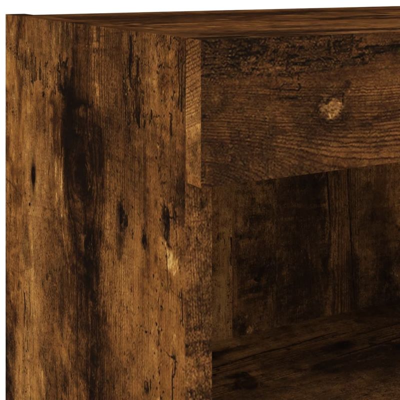 Casa si Gradina - Mobilier - Comode si corpuri - Comode - Unitati de perete TV cu LED-uri, 6 piese, stejar fumuriu, lemn - Infinity.ro