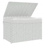Market - Spalare si intretinere rufe - Uscatoare de rufe si accesorii - Cos de rufe cu capac, alb, 55,5x35x34 cm, poliratan - Infinity.ro