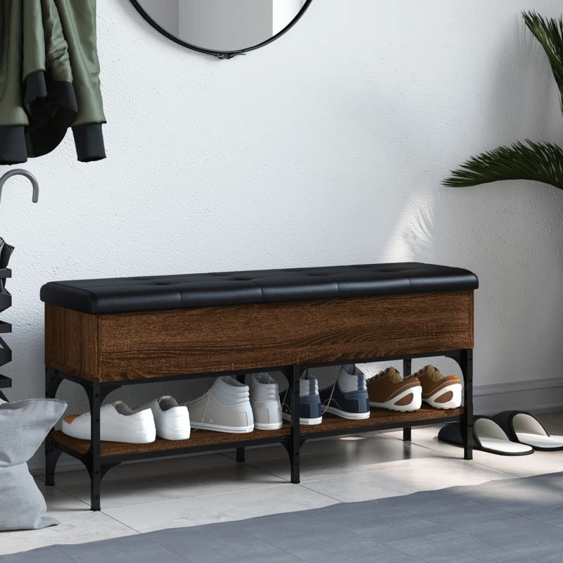 Casa si Gradina - Mobilier - Organizare si depozitare - Bancute - Banca de pantofi, stejar maro, 102x32x45 cm, lemn prelucrat - Infinity.ro
