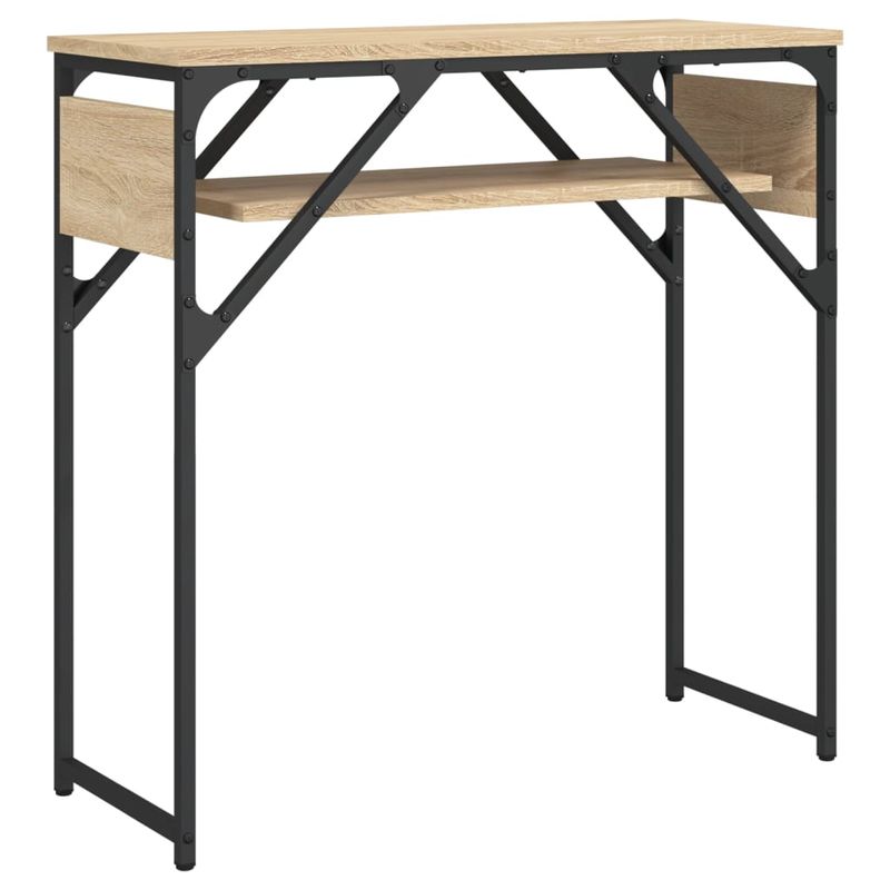 Casa si Gradina - Mobilier - Comode si corpuri - Console - Masuta consola cu raft stejar sonoma 75x30x75 cm lemn prelucrat - Infinity.ro