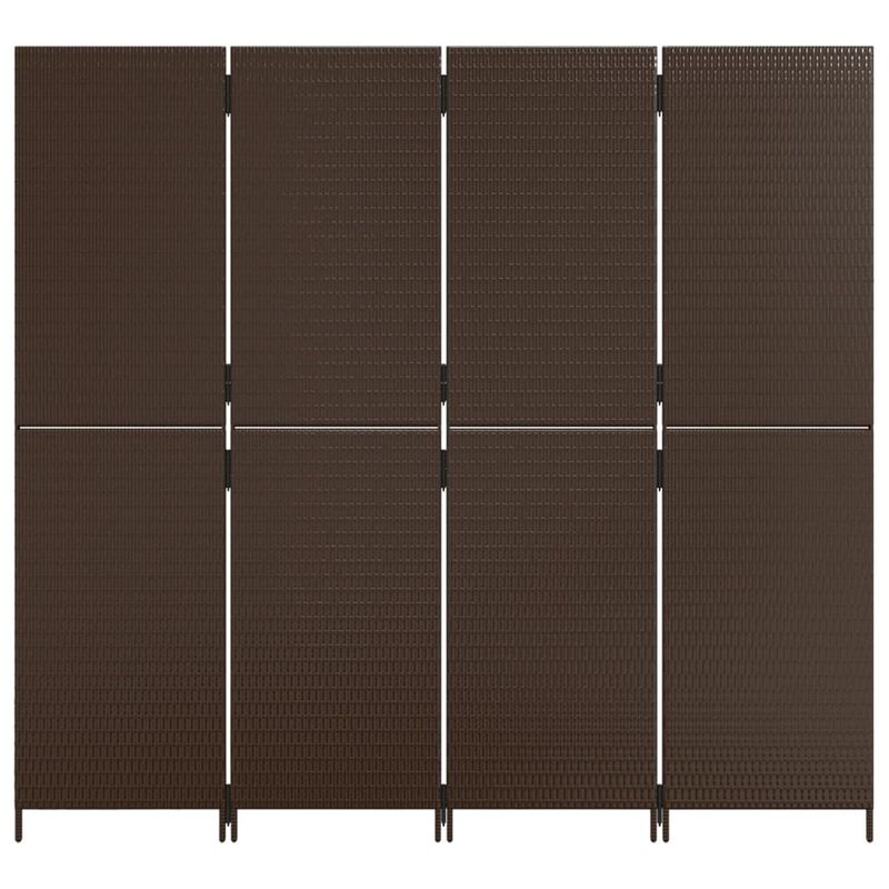 Casa si Gradina - Decoratiuni - Pereti despartitori si paravane - Separator de camera cu 4 panouri, maro, poliratan, model țesătură plină, mărime 196x180 cm - Infinity.ro