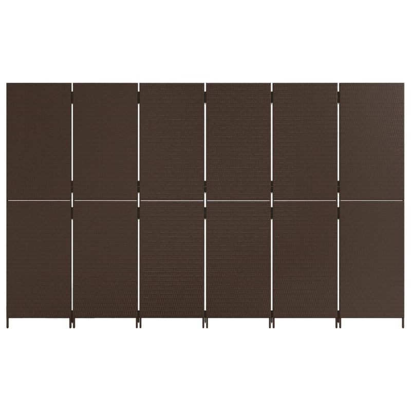Casa si Gradina - Decoratiuni - Pereti despartitori si paravane - Separator de camera cu 6 panouri, maro, poliratan, model țesătură plină, mărime 294x180 cm - Infinity.ro