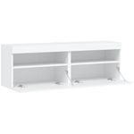 Casa si Gradina - Mobilier - Comode si corpuri - Comode - Comode TV de perete cu lumini LED, 2 buc., alb, 60x30x40 cm - Infinity.ro