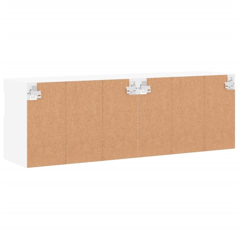 Casa si Gradina - Mobilier - Comode si corpuri - Comode - Comode TV de perete cu lumini LED, 2 buc., alb, 60x30x40 cm - Infinity.ro