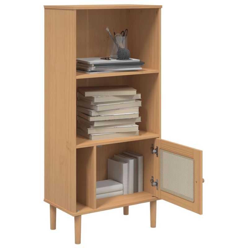 Casa si Gradina - Mobilier - Biblioteci si rafturi - Biblioteci - Biblioteca SENJA aspect ratan maro 60x35x130 cm lemn masiv pin - Infinity.ro