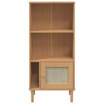 Casa si Gradina - Mobilier - Biblioteci si rafturi - Biblioteci - Biblioteca SENJA aspect ratan maro 60x35x130 cm lemn masiv pin - Infinity.ro