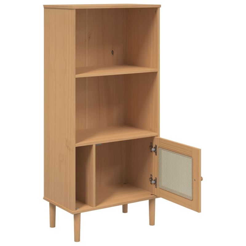 Casa si Gradina - Mobilier - Biblioteci si rafturi - Biblioteci - Biblioteca SENJA aspect ratan maro 60x35x130 cm lemn masiv pin - Infinity.ro