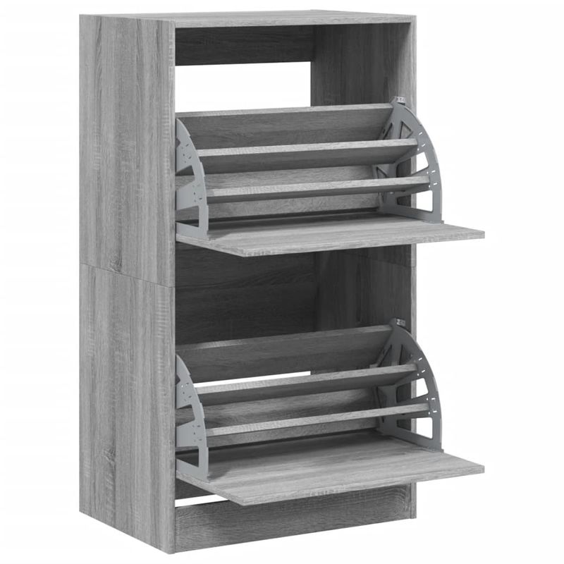 Casa si Gradina - Mobilier - Organizare si depozitare - Organizator incaltaminte - Pantofar cu 2 sertare rabatabile, gri sonoma, 60x42x108 cm - Infinity.ro