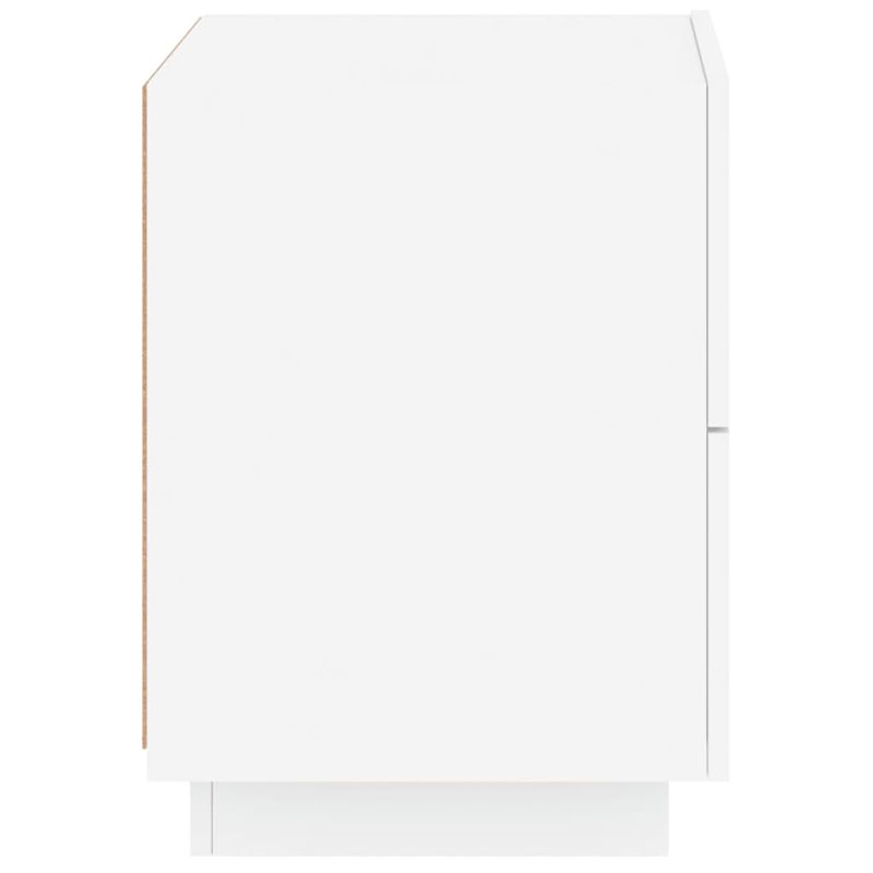 Casa si Gradina - Mobilier - Comode si corpuri - Noptiere - Noptiere cu lumini LED, 2 buc., alb, lemn prelucrat - Infinity.ro