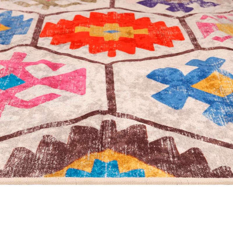 Casa si Gradina - Textile si covoare - Covoare - Covoare casa - Covor lavabil, multicolor, 80x300 cm, anti-alunecare, albastru și alb - Infinity.ro