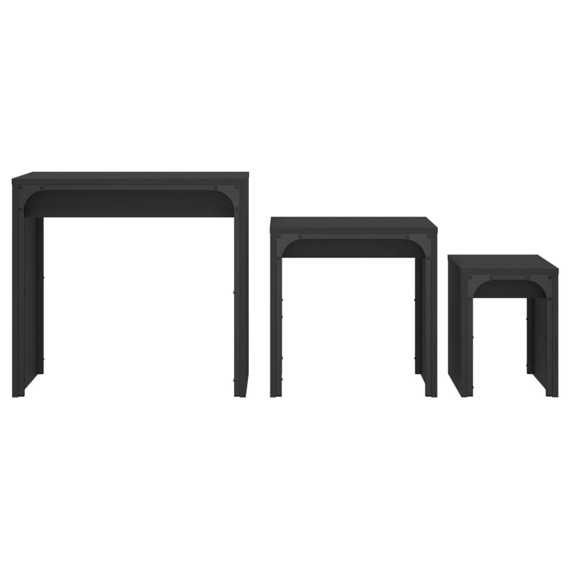 Casa si Gradina - Mobilier - Mese si birouri - Masute de cafea - Mese suprapuse de cafea, 3 buc, negru, lemn prelucrat - Infinity.ro