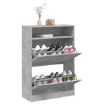 Casa si Gradina - Mobilier - Organizare si depozitare - Organizator incaltaminte - Dulap de pantofi 2 sertare rabatabile, gri beton, 80x34x116 cm - Infinity.ro