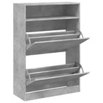 Casa si Gradina - Mobilier - Organizare si depozitare - Organizator incaltaminte - Dulap de pantofi 2 sertare rabatabile, gri beton, 80x34x116 cm - Infinity.ro