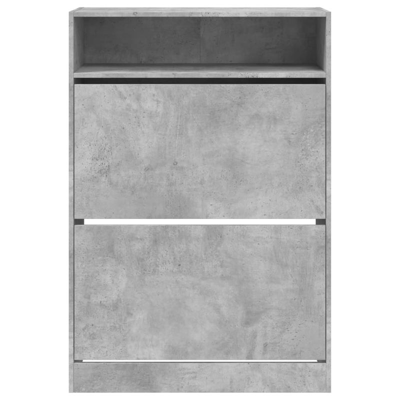 Casa si Gradina - Mobilier - Organizare si depozitare - Organizator incaltaminte - Dulap de pantofi 2 sertare rabatabile, gri beton, 80x34x116 cm - Infinity.ro