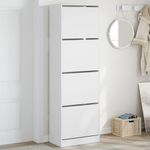 Casa si Gradina - Mobilier - Organizare si depozitare - Organizator incaltaminte - Dulap de pantofi cu 4 sertare rabatabile, alb, 60x34x187,5 cm - Infinity.ro