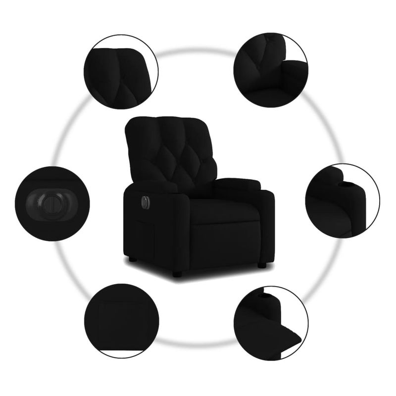 Casa si Gradina - Mobilier - Scaune si fotolii - Fotolii - Fotoliu rabatabil electric, negru, material textil - Infinity.ro
