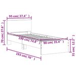 Casa si Gradina - Mobilier - Paturi si accesorii - Paturi - Cadru de pat cu tablie, gri sonoma, 90x190 cm, lemn prelucrat - Infinity.ro