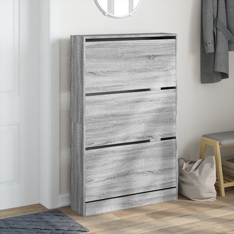 Casa si Gradina - Mobilier - Organizare si depozitare - Organizator incaltaminte - Pantofar, gri sonoma, 80x21x125,5 cm, lemn prelucrat - Infinity.ro