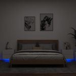Casa si Gradina - Mobilier - Comode si corpuri - Noptiere - Noptiere montate pe perete cu lumini LED, 2 buc., alb - Infinity.ro