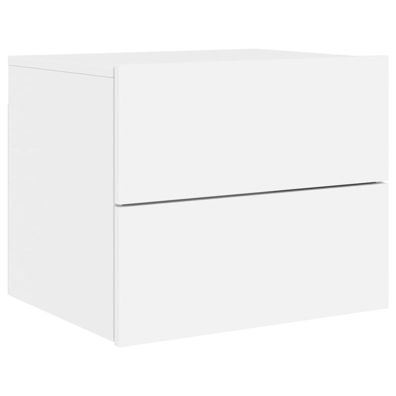 Casa si Gradina - Mobilier - Comode si corpuri - Noptiere - Noptiere montate pe perete cu lumini LED, 2 buc., alb - Infinity.ro