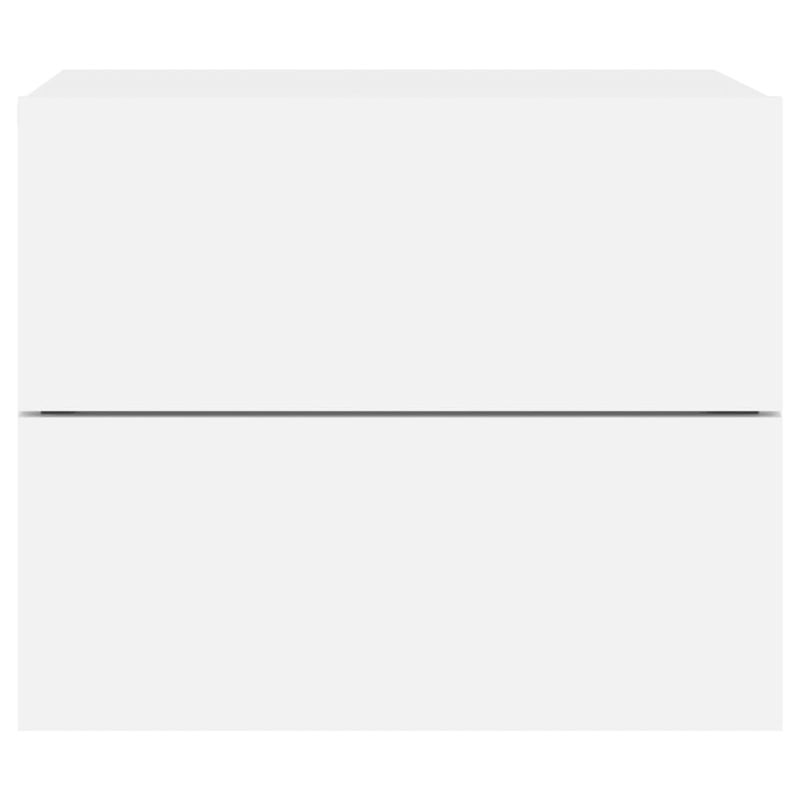 Casa si Gradina - Mobilier - Comode si corpuri - Noptiere - Noptiere montate pe perete cu lumini LED, 2 buc., alb - Infinity.ro