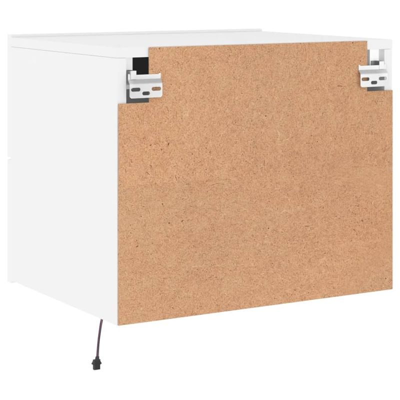Casa si Gradina - Mobilier - Comode si corpuri - Noptiere - Noptiere montate pe perete cu lumini LED, 2 buc., alb - Infinity.ro