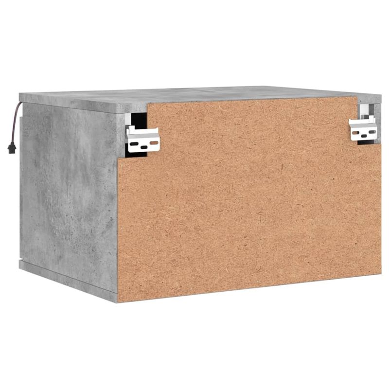 Casa si Gradina - Mobilier - Comode si corpuri - Noptiere - Noptiera montata pe perete cu lumini LED, gri beton - Infinity.ro