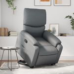 Casa si Gradina - Mobilier - Scaune si fotolii - Fotolii - Fotoliu rabatabil cu ridicare, gri, piele ecologica - Infinity.ro