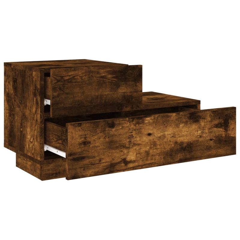 Casa si Gradina - Mobilier - Comode si corpuri - Noptiere - Noptiera cu lumini LED, stejar fumuriu, 70x36x40,5 cm - Infinity.ro